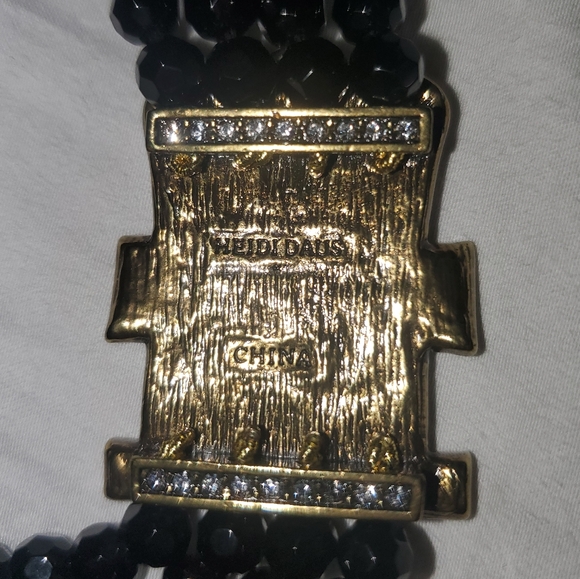 HEIDI DAUS "Armour Intrigue" (Jet) 4-Row Beaded "Buckle" Necklace - Picture 5 of 6